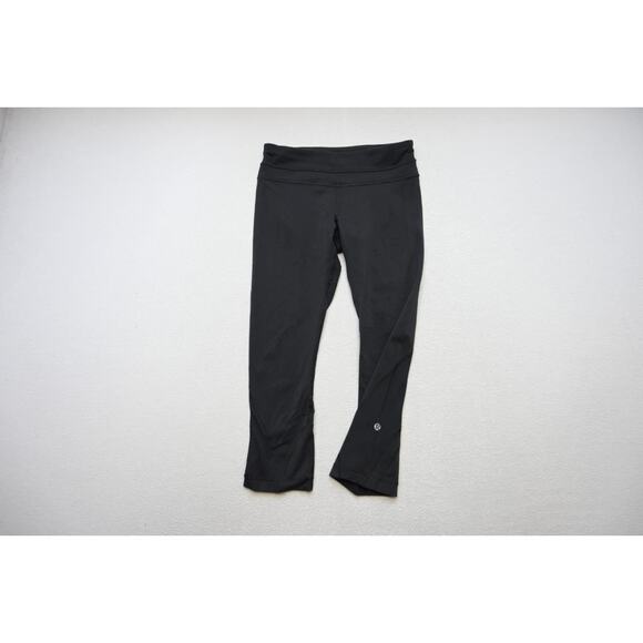 Lululemon Leggings Black Athletic Performance Yoga Sweat Pants Womens Size 4 - Picture 1 of 7